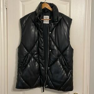 Abercrombie and Fitch Vegan Leather Quilted Vest